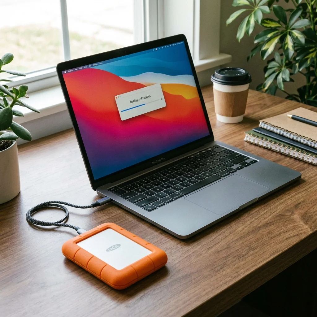 External drive connected to laptop